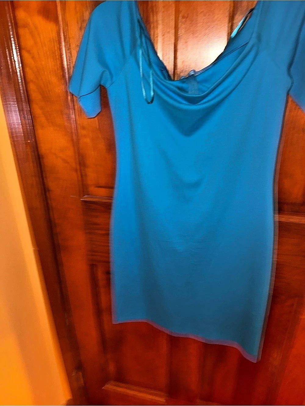 Amanda Uprichard Blue Draped Neck Mini Dress Like New